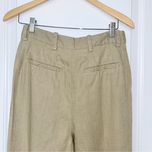 Oak and Fort 100% Linen Straight Leg Pants, beige, size 6 - Picture 10 of 15